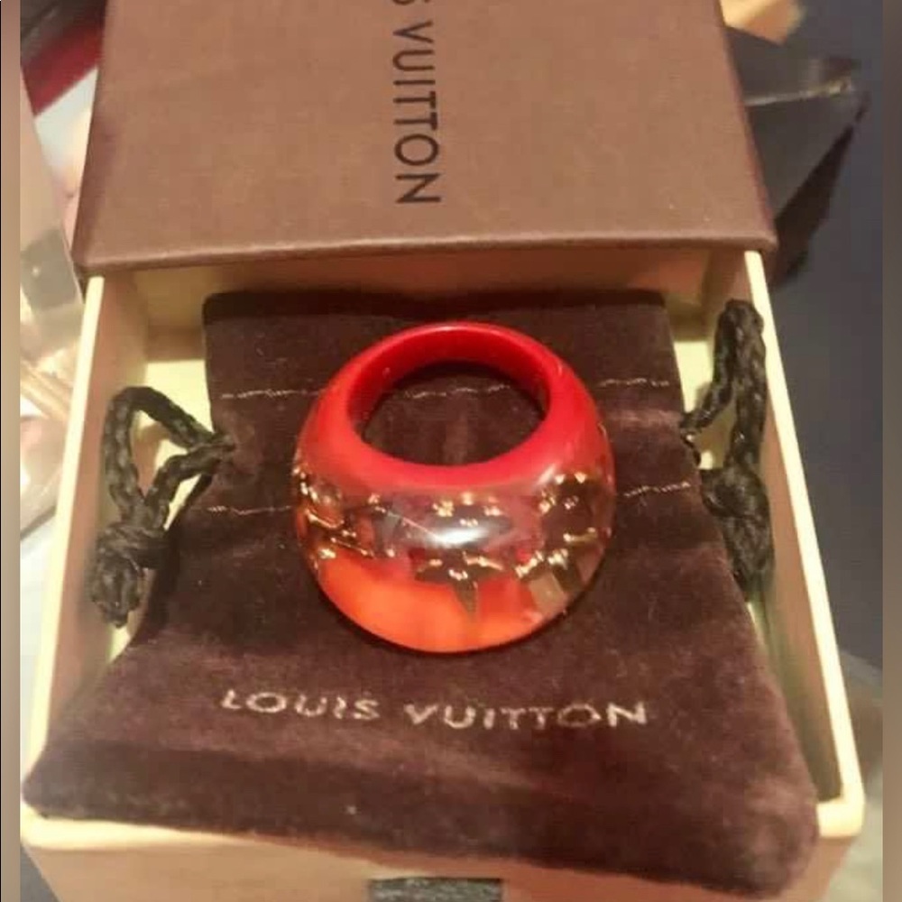 Authentic Louis Vuitton Red Resin Monogram Size 56/7 1/2